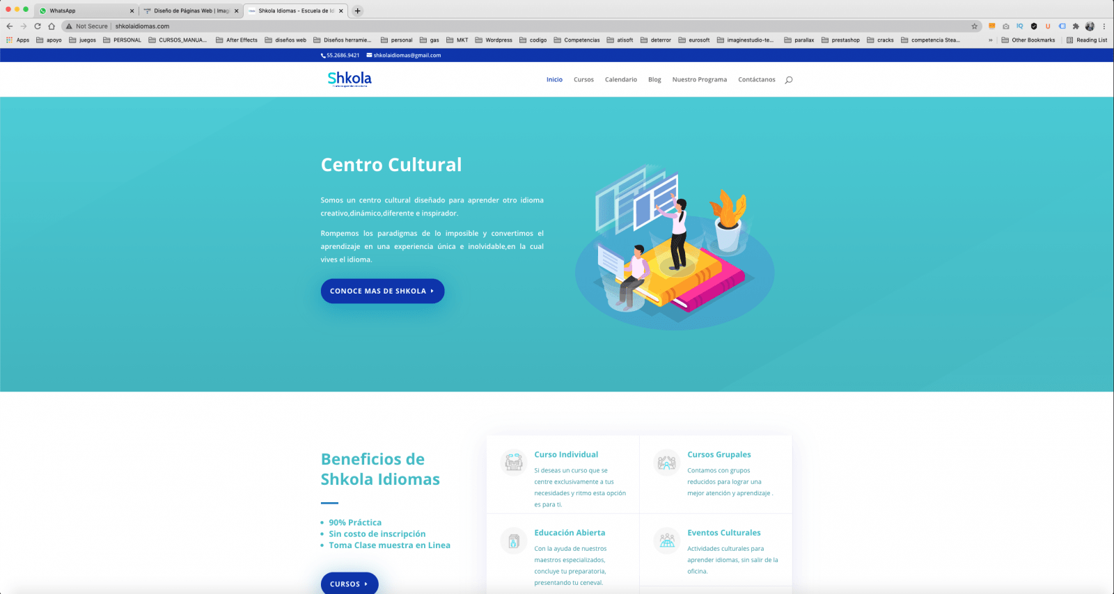 Escuela de idiomas diseño de pagina web